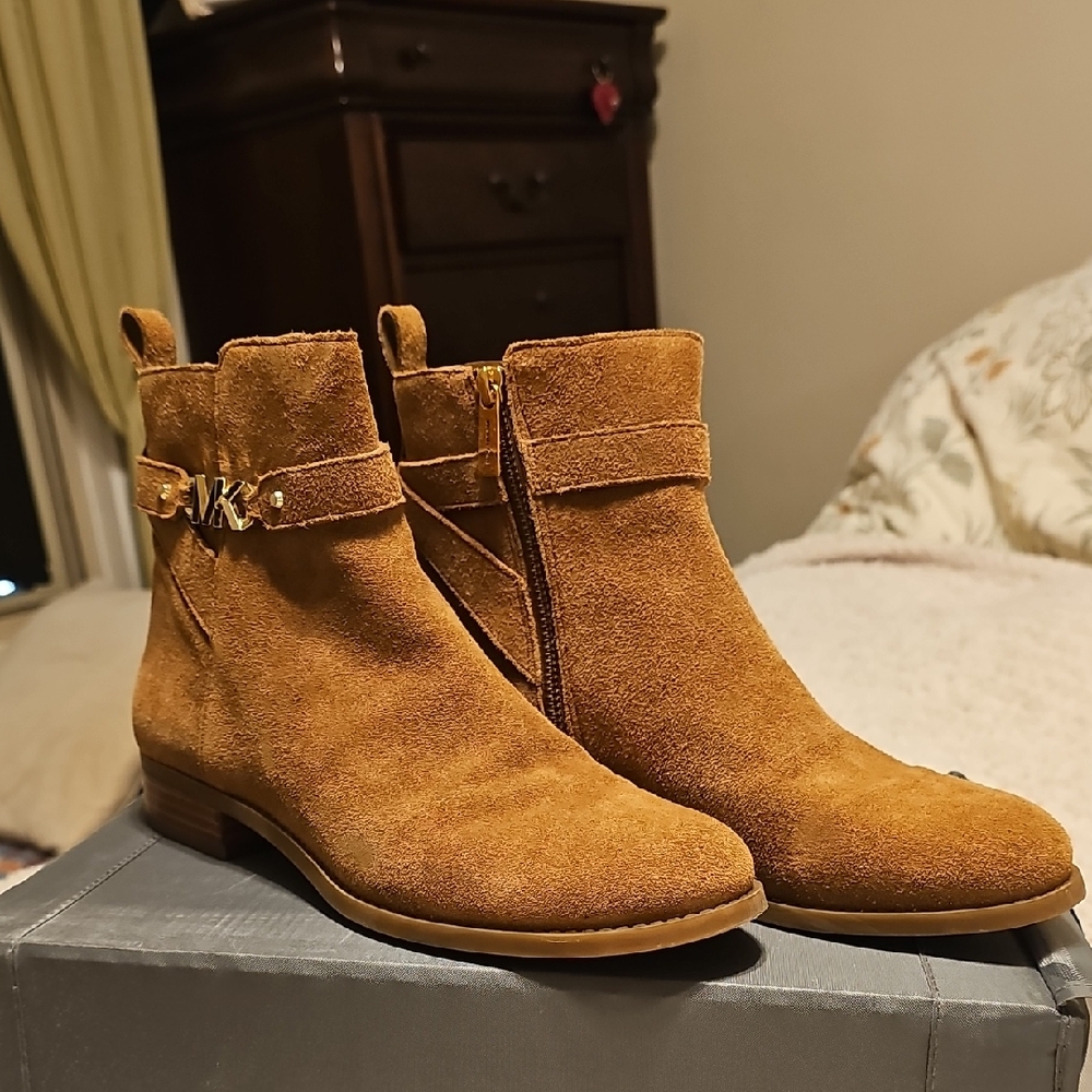 Michael Kors Camel Suede Ankle Booties
